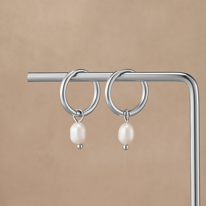 Créoles Bella perle argent