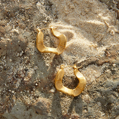 Créoles vague géométrique or