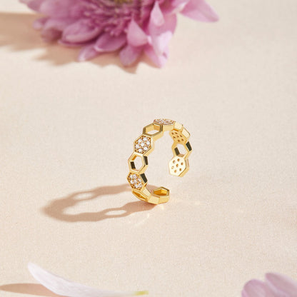 Bague Alvéole Dorée