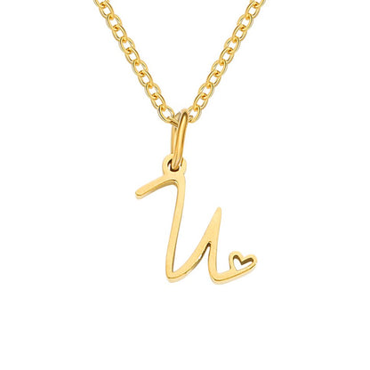 Collier Cœur Lettre Or