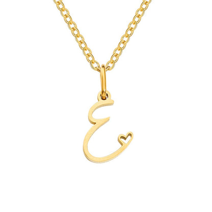 Collier Cœur Lettre Or