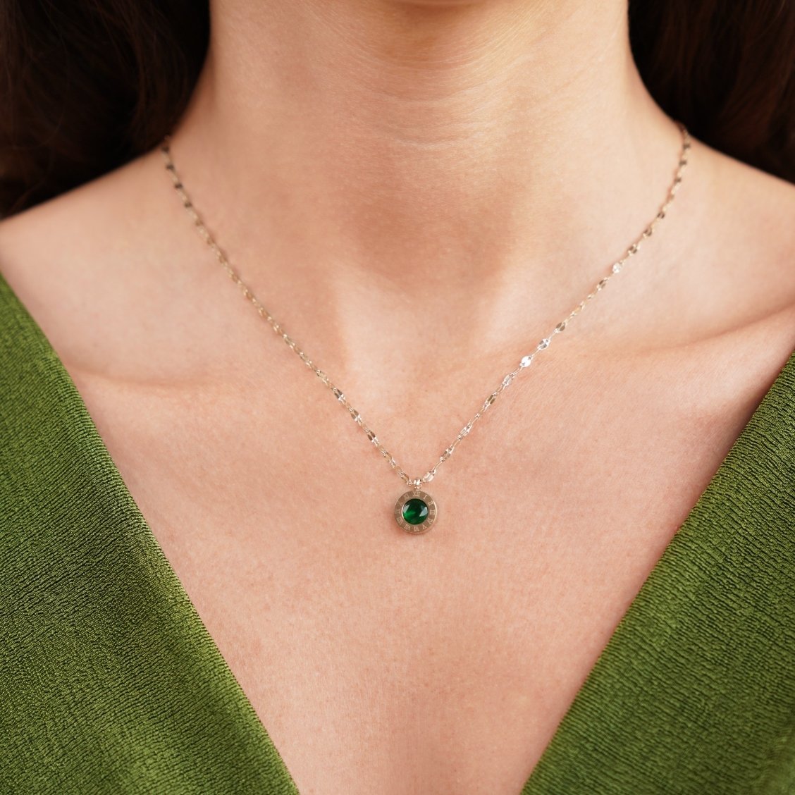 Collier Athena en Cristal Vert