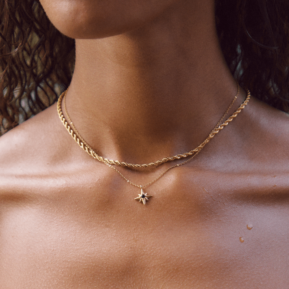 Collier Étoile Guide en Cristal Émeraude