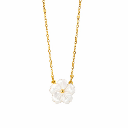 Collier Fleur Blanche Épanouie