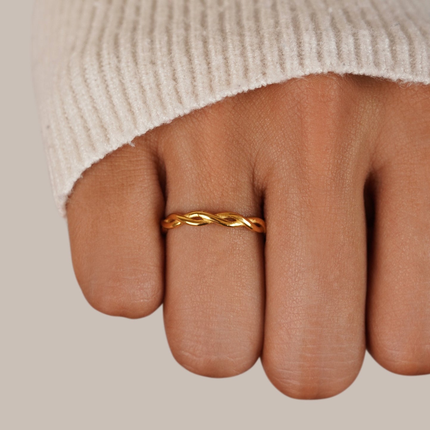 Bague Torsade Dorée