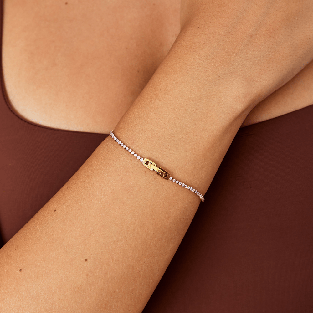 Bracelet Kiera Or & Cristal Rose