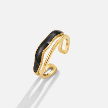 Bague Sahara Noire Dorée