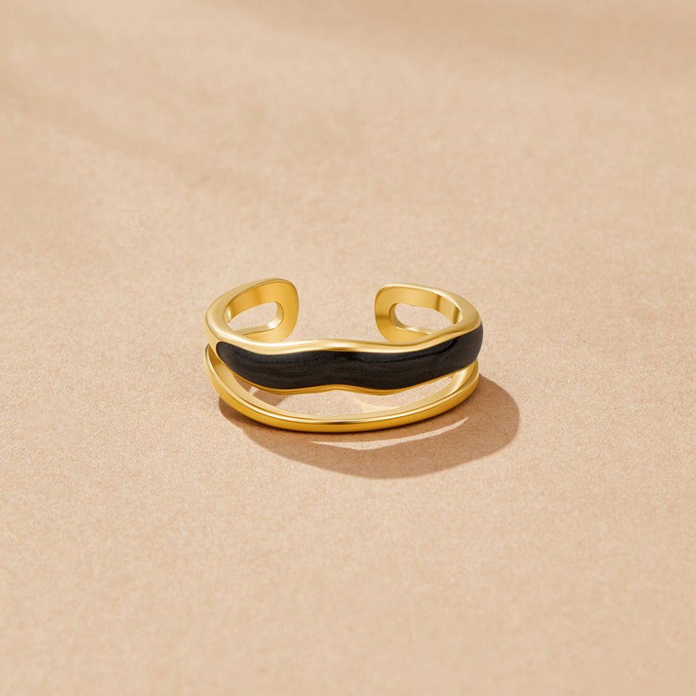 Bague Sahara Noire Dorée