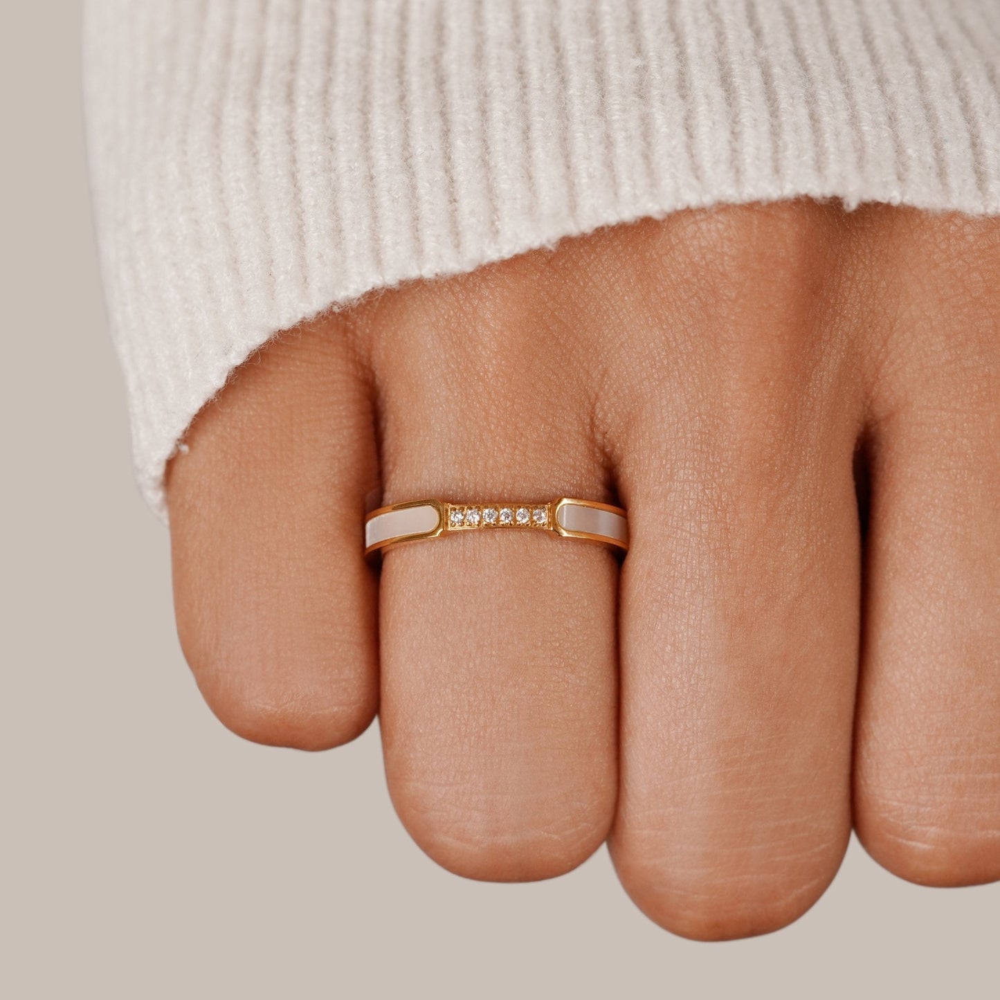 Bague Nacre & Cristaux