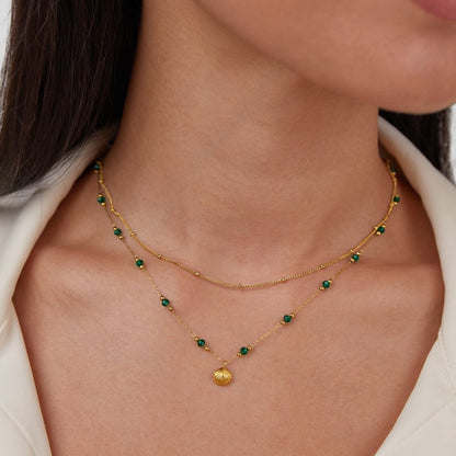 Collier Niyah Chaîne Or avec Perles