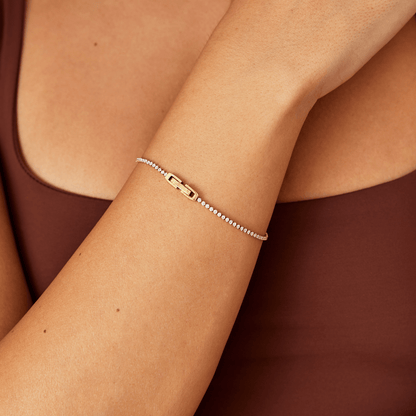 Bracelet Niyah Or & Cristal Blanc