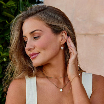 Créoles cœur perle