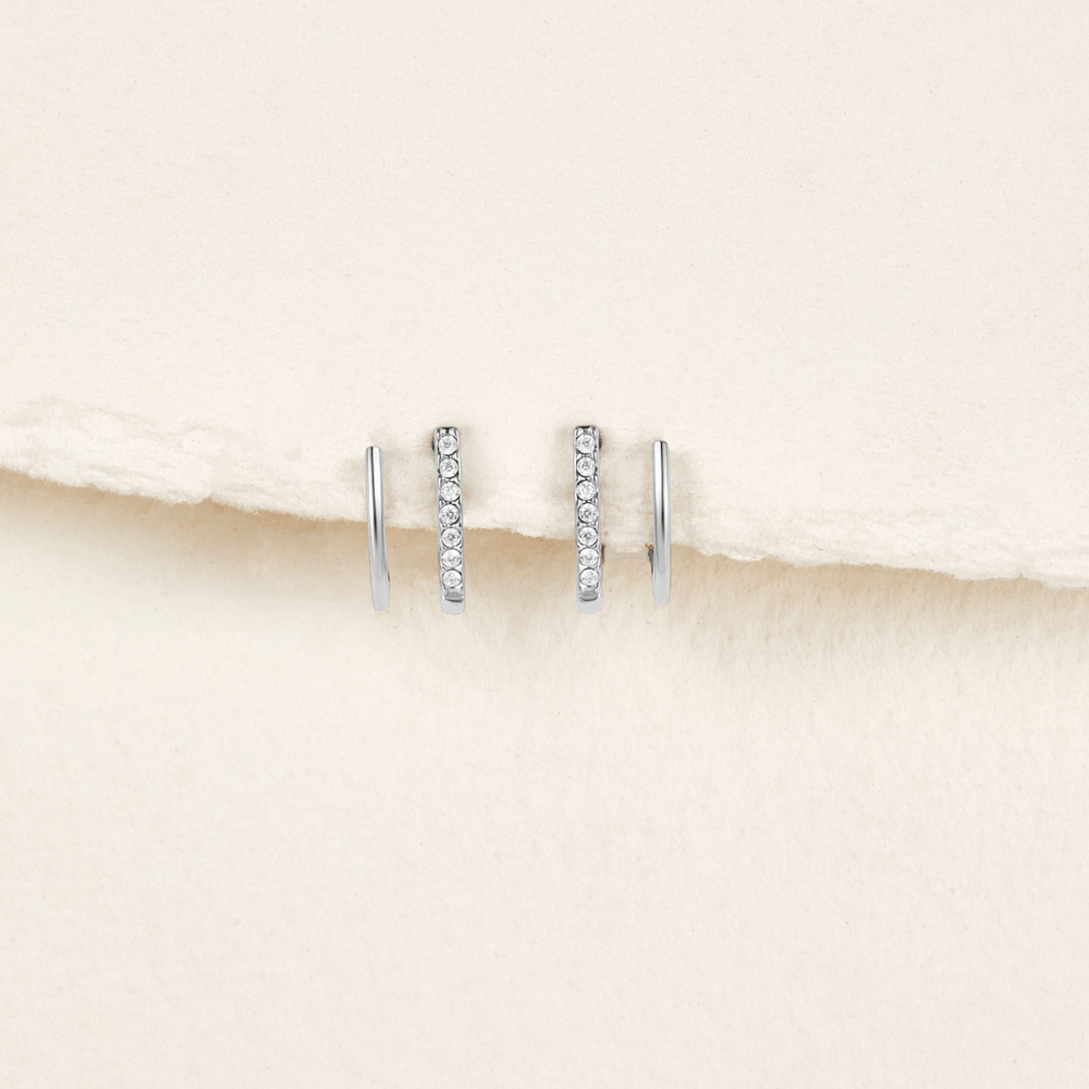 Boucles griffe argent cristal