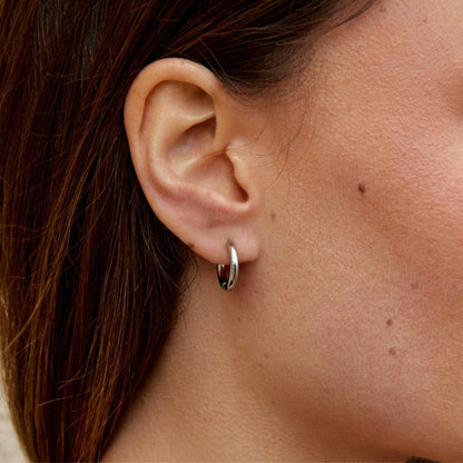 Ensemble de mini créoles trio argentées