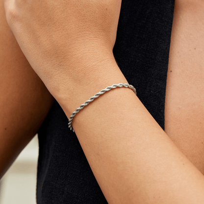 Bracelet Argent Torsadé