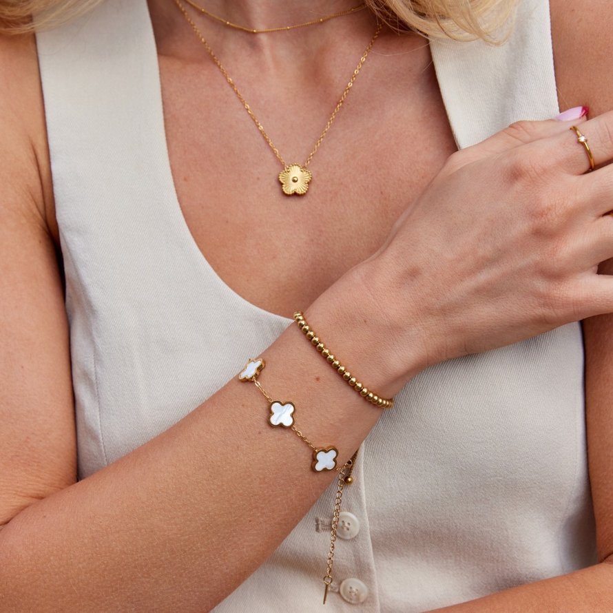Bracelet Blanc Trèfle